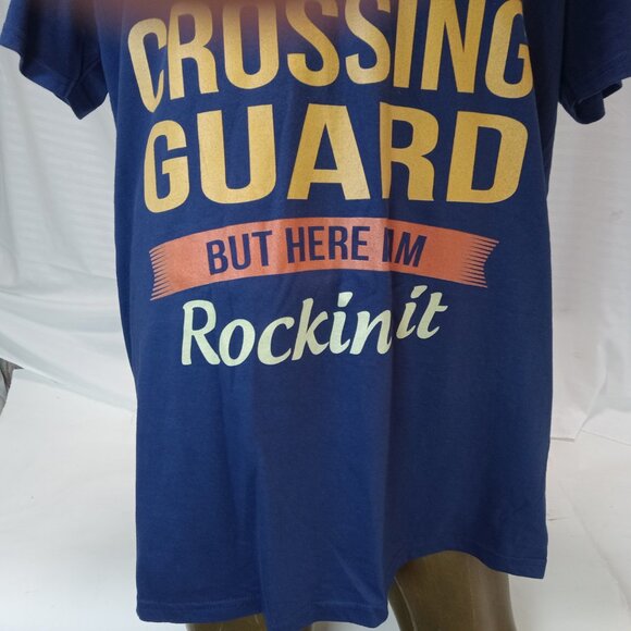 Super Cool School Crossing Guard T-shirt Print Men's Size XL Blue Cotton - Picture 5 of 9